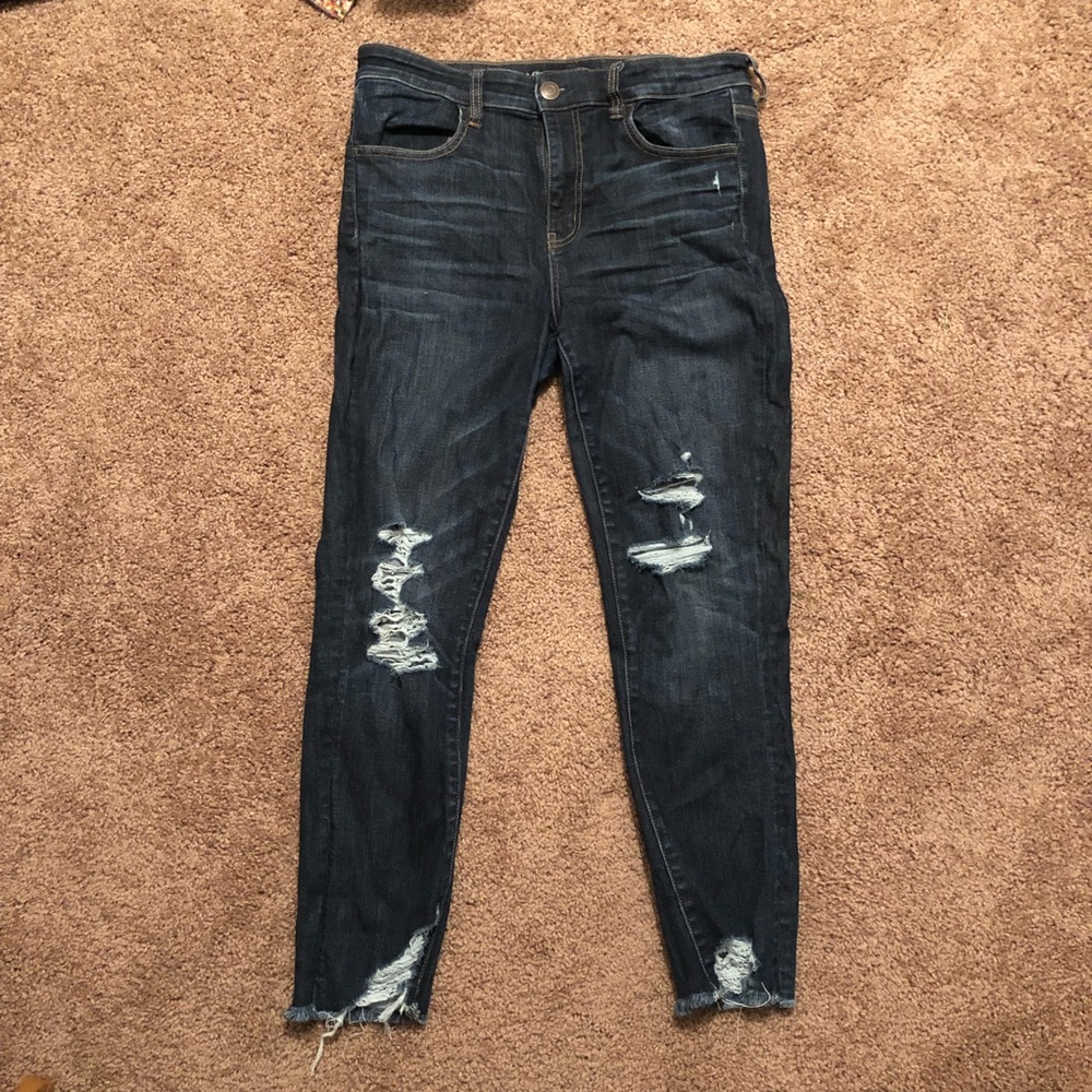 Dark Wash Ripped American Eagle Jeans
